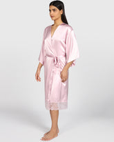La Senza Sexy Sleep Satin Robe Lingerie ICED LILAC / S/M